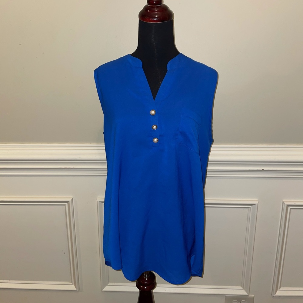 Francesca’s Royal Blue Sleeveless Blouse